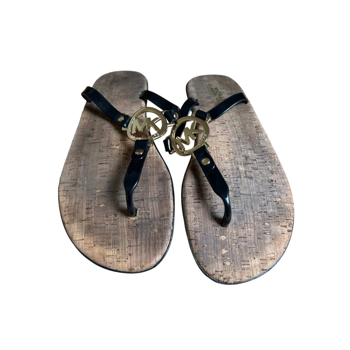 Michael Kors Sandals Flip Flops Black Rubber Upper Women Size 8M