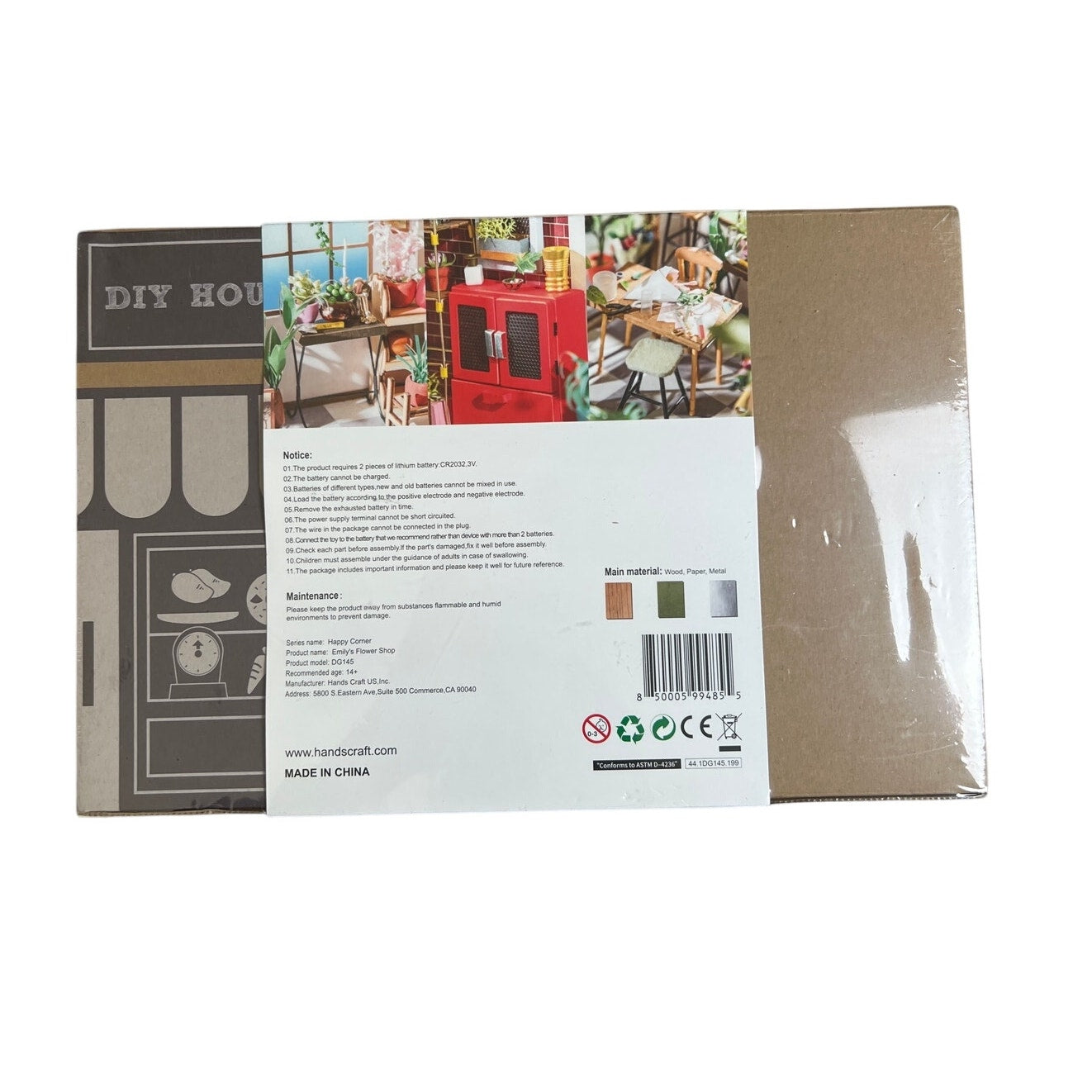 NIB Rolife Emily's Flower Shop DIY Miniature Doll House