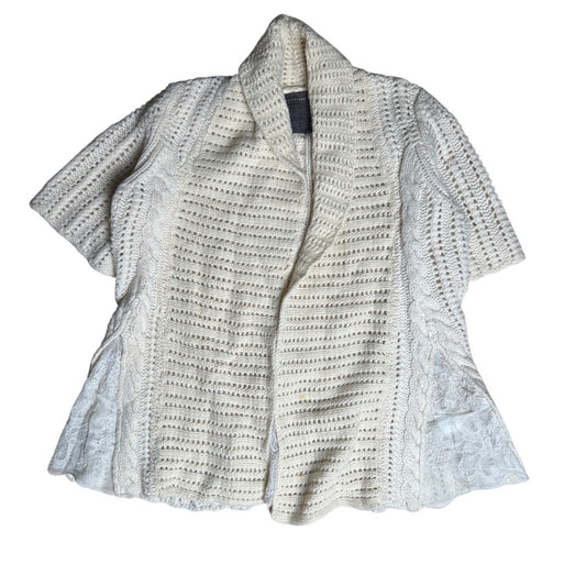 Guinevere by Anthropologie Knitted and Lace Cream Vintage Inspired Sweater Size S
