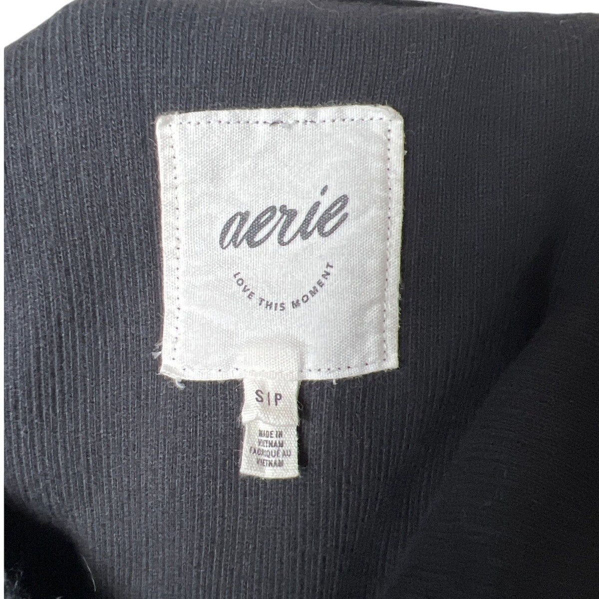 Aerie Small 100% Cotton Black Ribbed Hoodie Women's