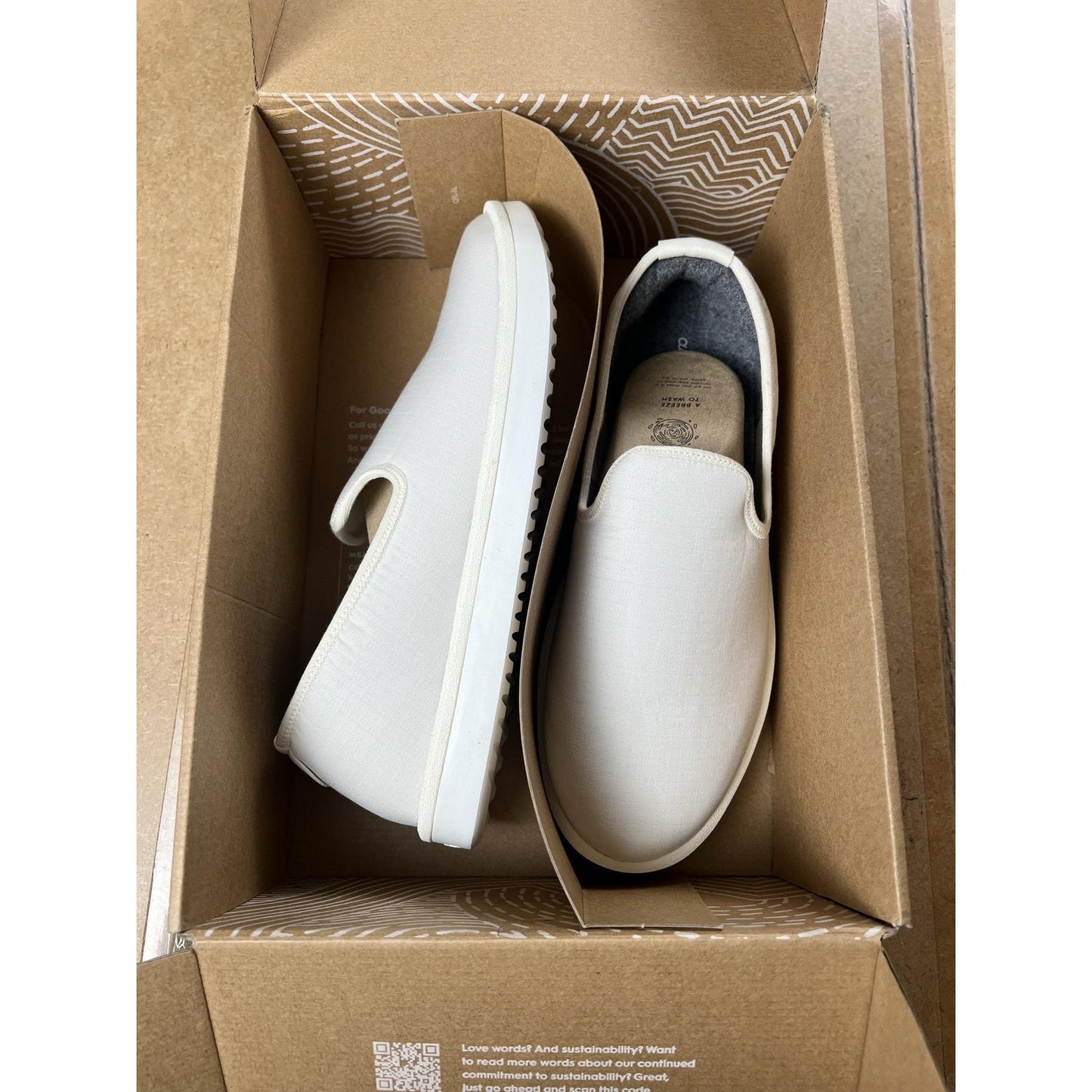 Allbirds Slip On Shoes Mens Size 12 White Fabric Casual Walking Comfort Athletic