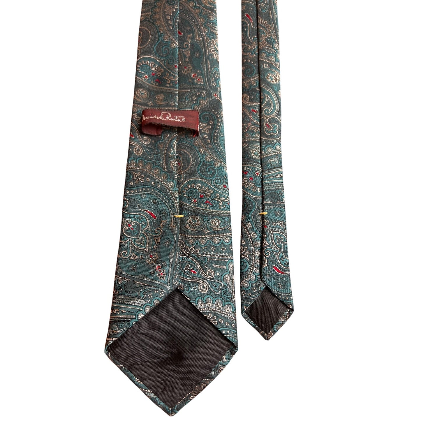 Oscar De La Renta Paisley Blue Red Men Tie