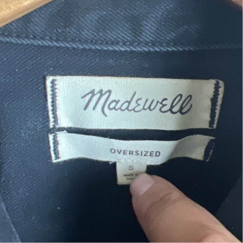 Madewell The Oversized Black Jean Jacket Women Size S