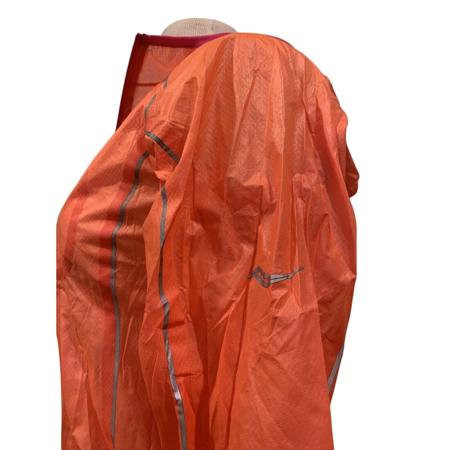 SAUCONY Women’s Orange Pink lightweight Running Windbreaker Jacket XS - EUC