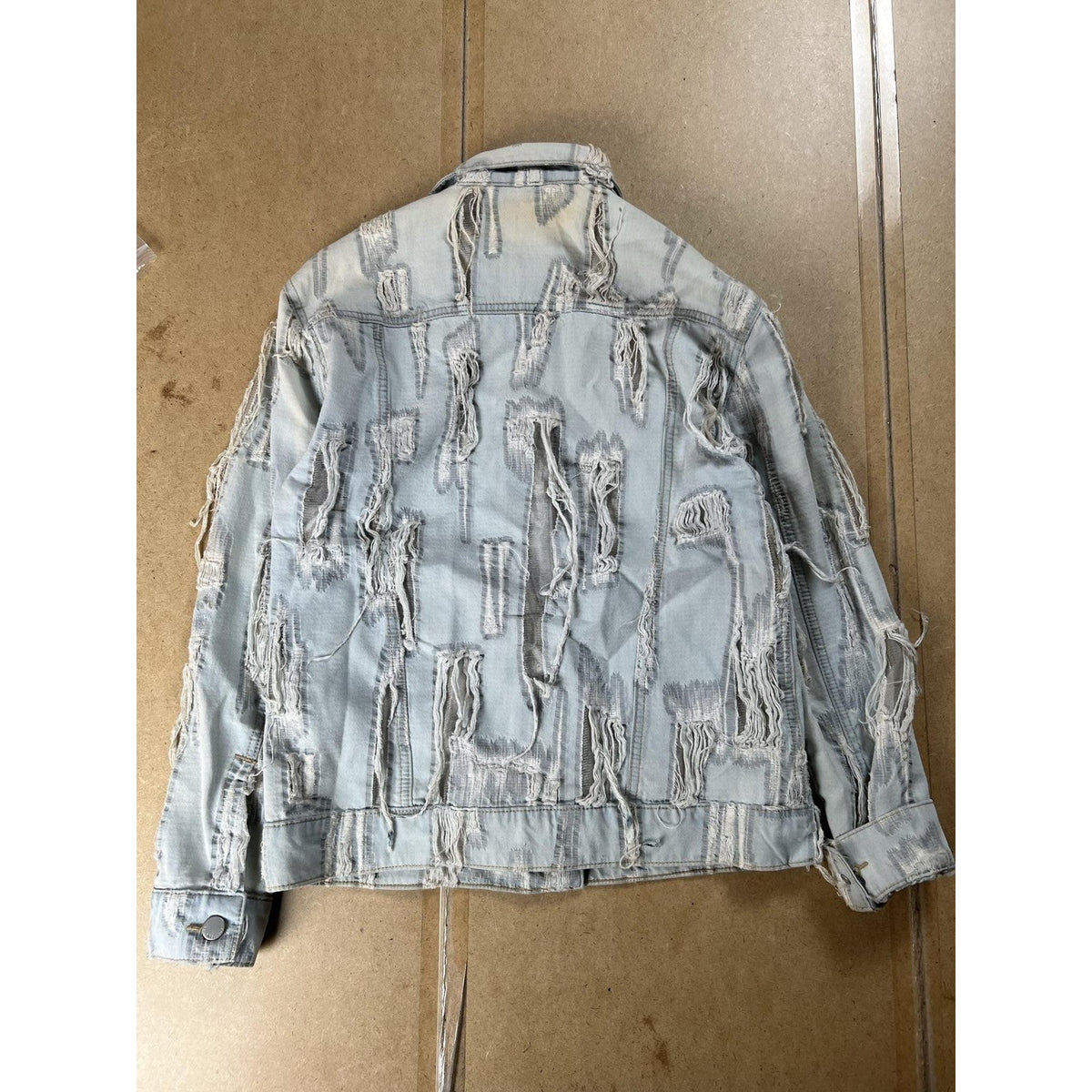 True Religion Jacket Womens XS Light Blue Distressed Fringe Denim Short Casual