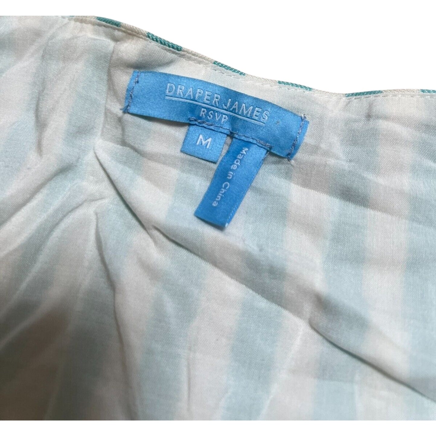 Draper James RSVP Dress Womens Size M Puff Sleeve Turquoise Blue