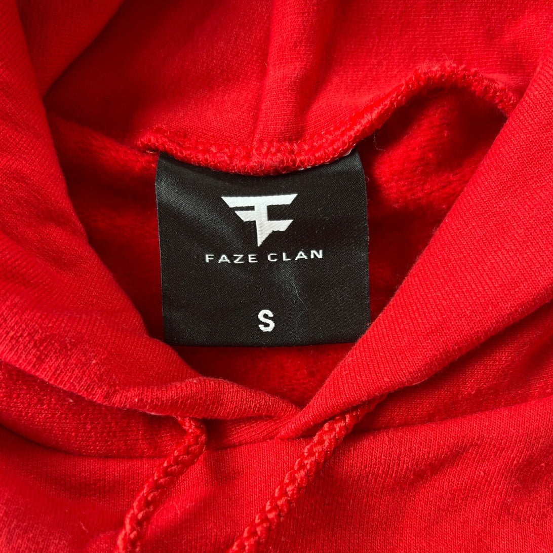FaZe Clan Hoodie Mens S Red Pullover Fleece Drawstring Kangaroo Pocket Logo