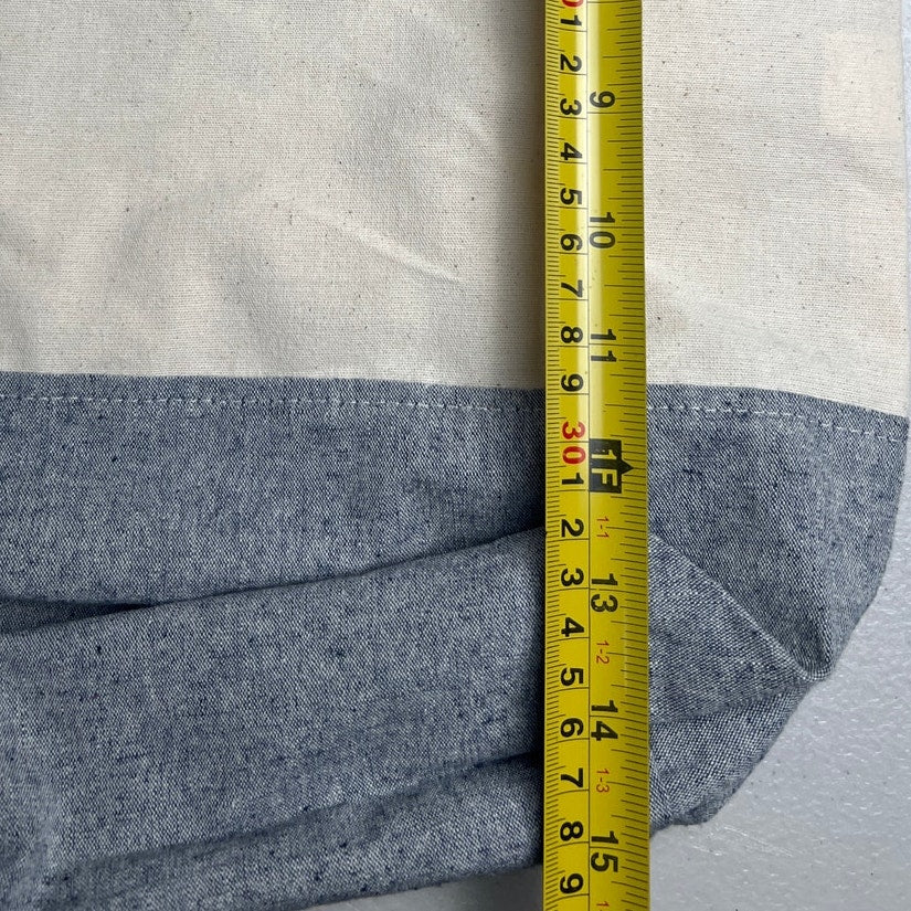 Faherty Tote Bag Canva White & Gray 100% Cotton