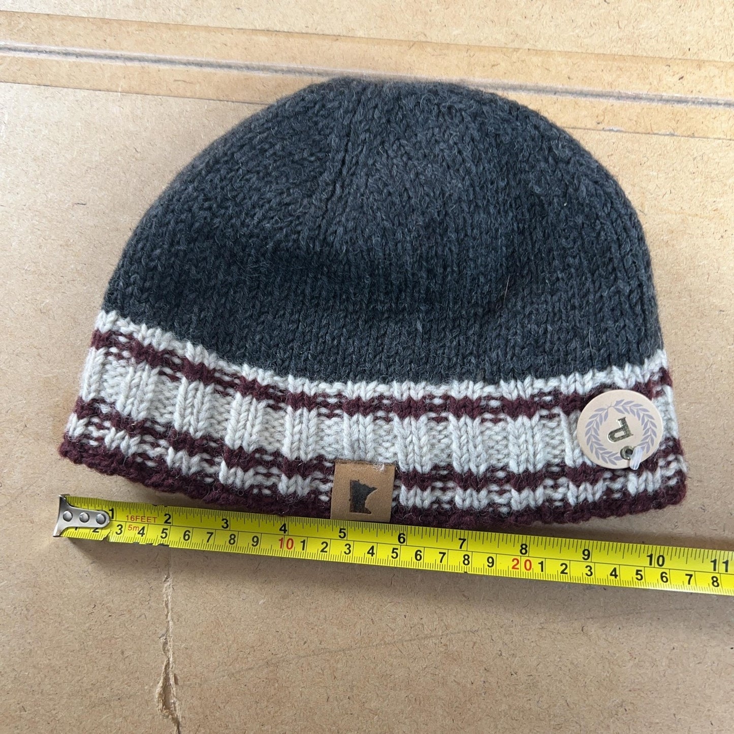 Laundromat Beanie Hat Mens One Size Gray Striped Lined Insulated Wool Canada