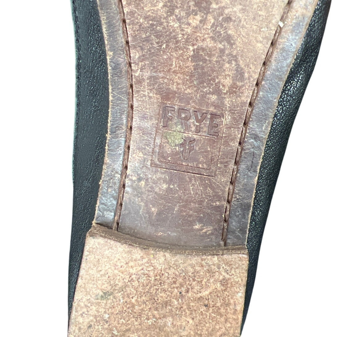 Frye Carson Navy Ballerina Flats Studded Bow *Dimensions In Picture*