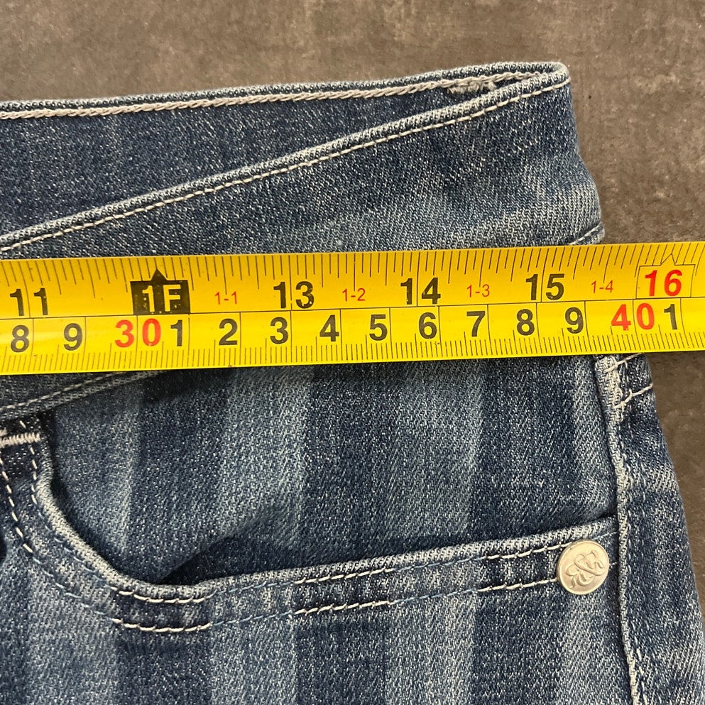 Rock & Republic Lolita Freedom Rock Stars Stripes Frayed Denim Jean Shorts