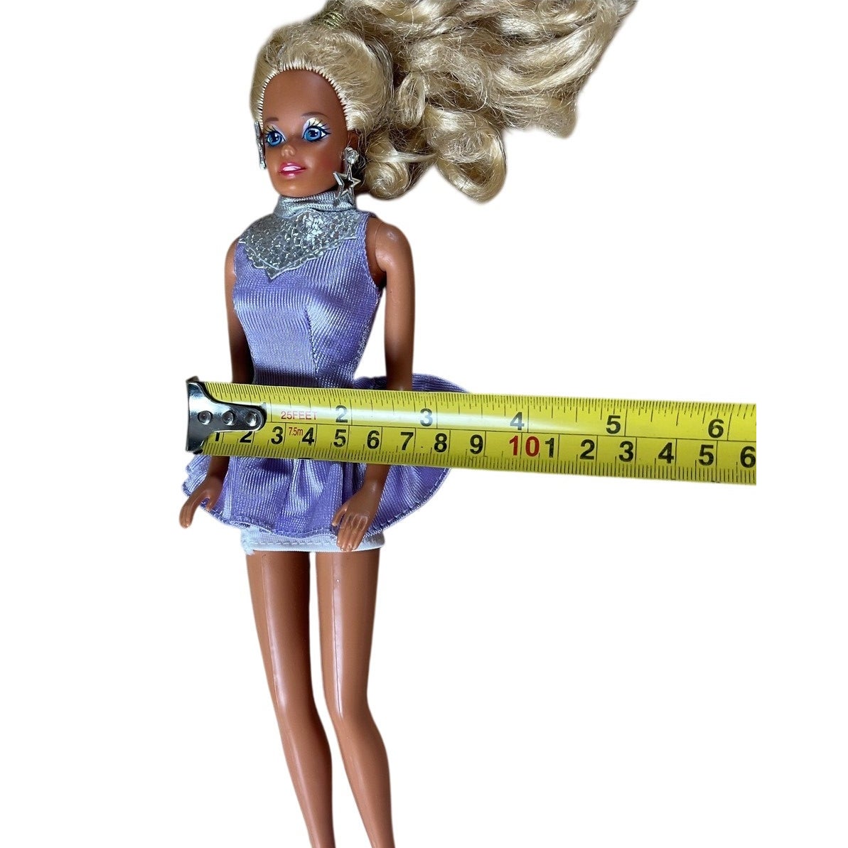 Vintage Mattel Fashion Doll Blonde Purple Dress 1976 Neck Marked Collectible