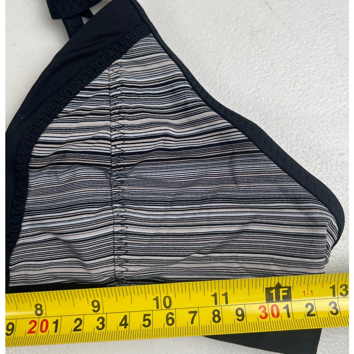 Athleta Small Veracruz Bikini Top Black/Gray Striped