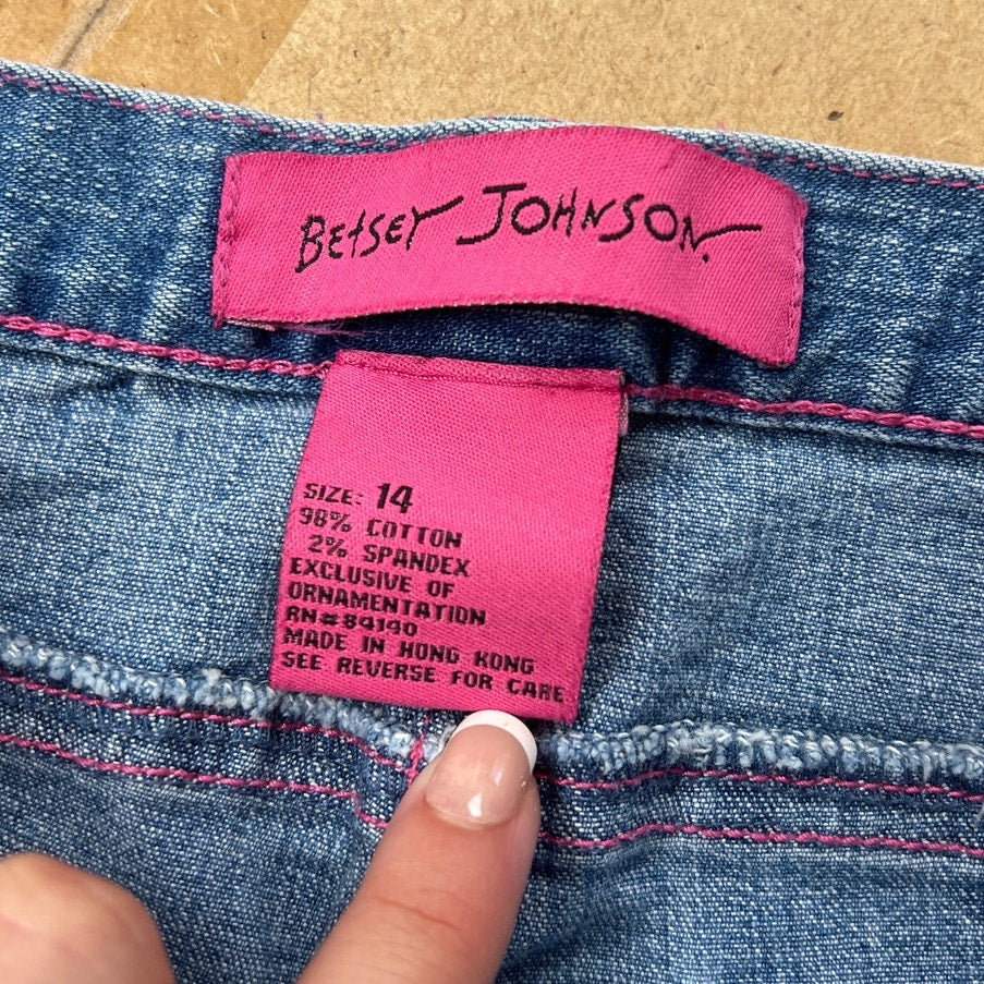 Betsey Johnson Blue Flare Jean Girl/Teen Size 14