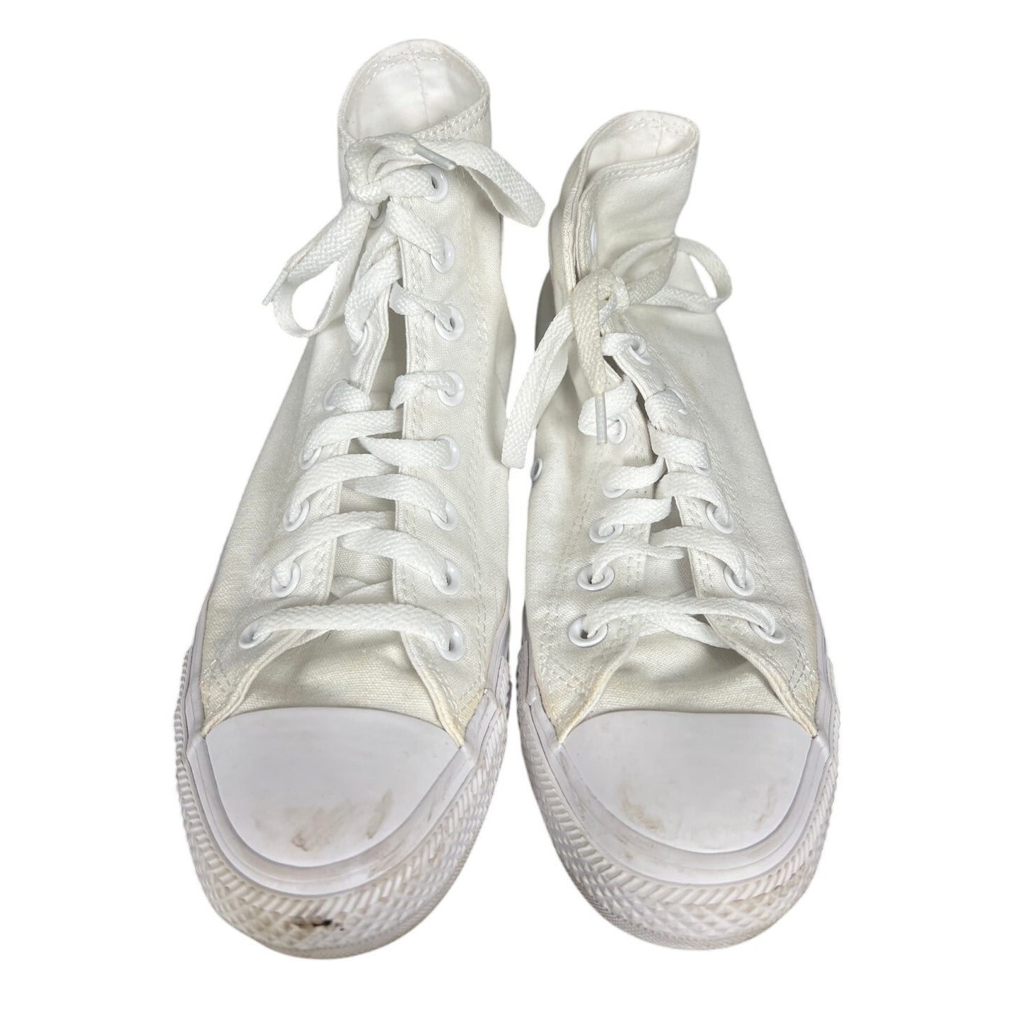 Converse High Top Size 8 Men's White Monochrome Sneakers USED