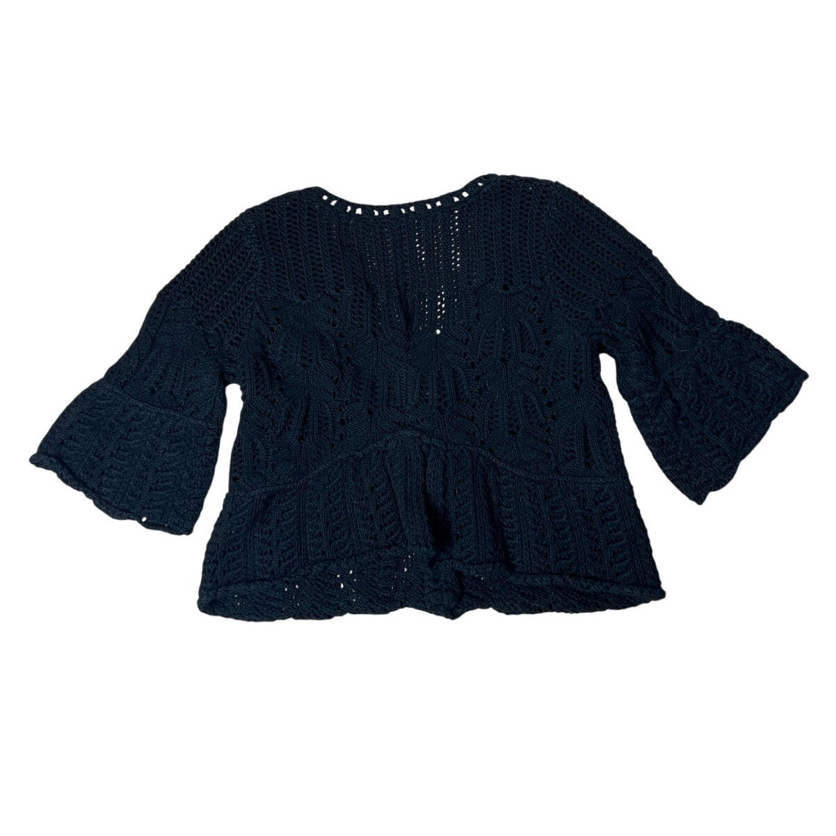 Free People Women S Sweater Shirt Top Cardigan Black Knit Cotton