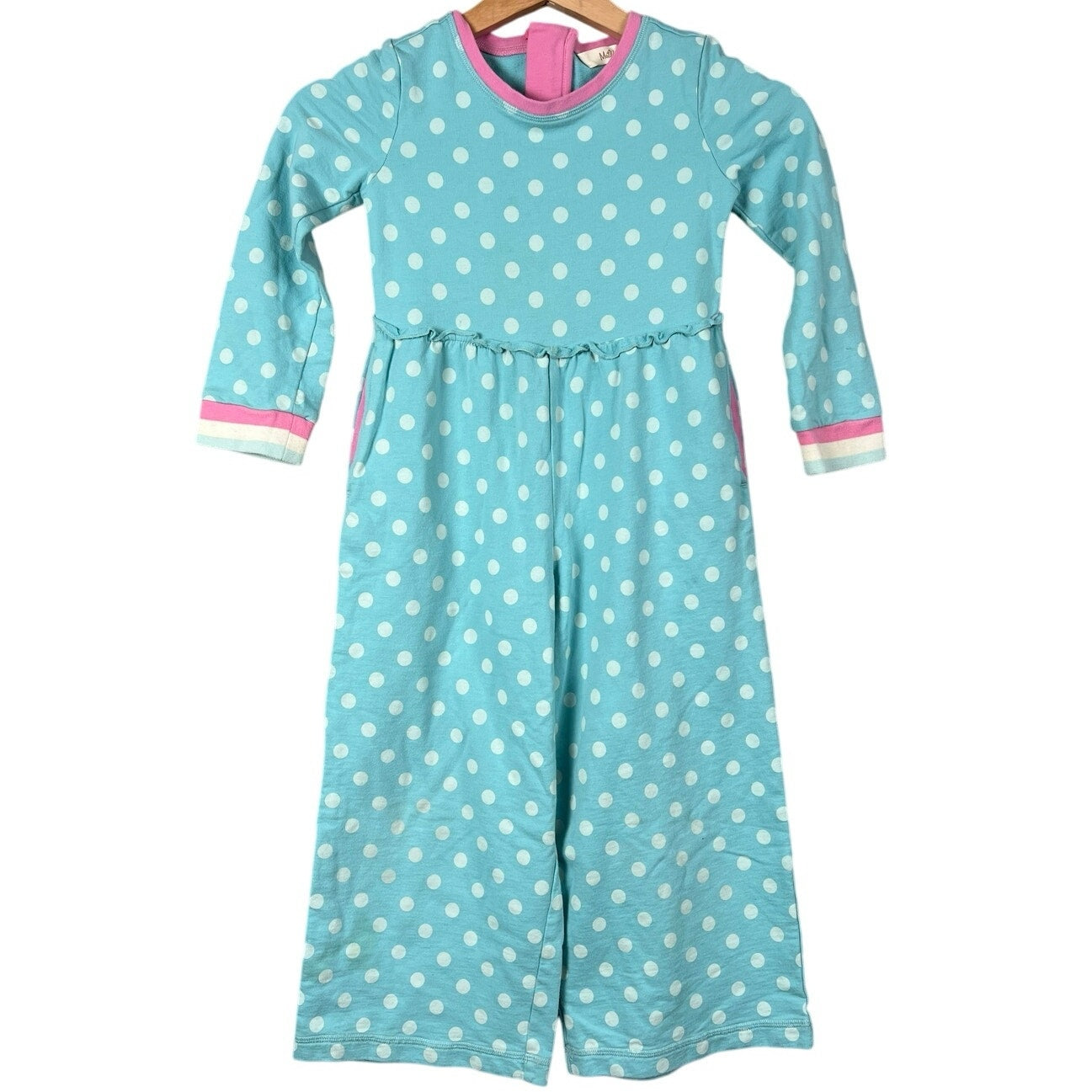 Matilda Jane Size 6 Girl Wonderment Everyday Play Jumpsuit Pajamas Polka Dot