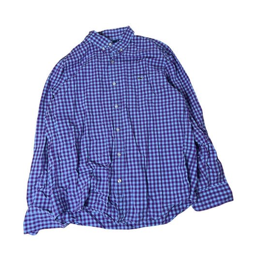 Vineyard Vines Purple/Blue Button Up Classic Fit Button-Up Long Sleeve Size L