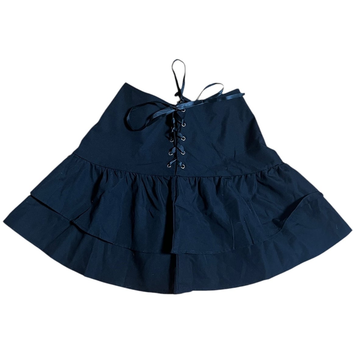 Romwe Black Skirt W/ Lace Front & Back Small S NWT