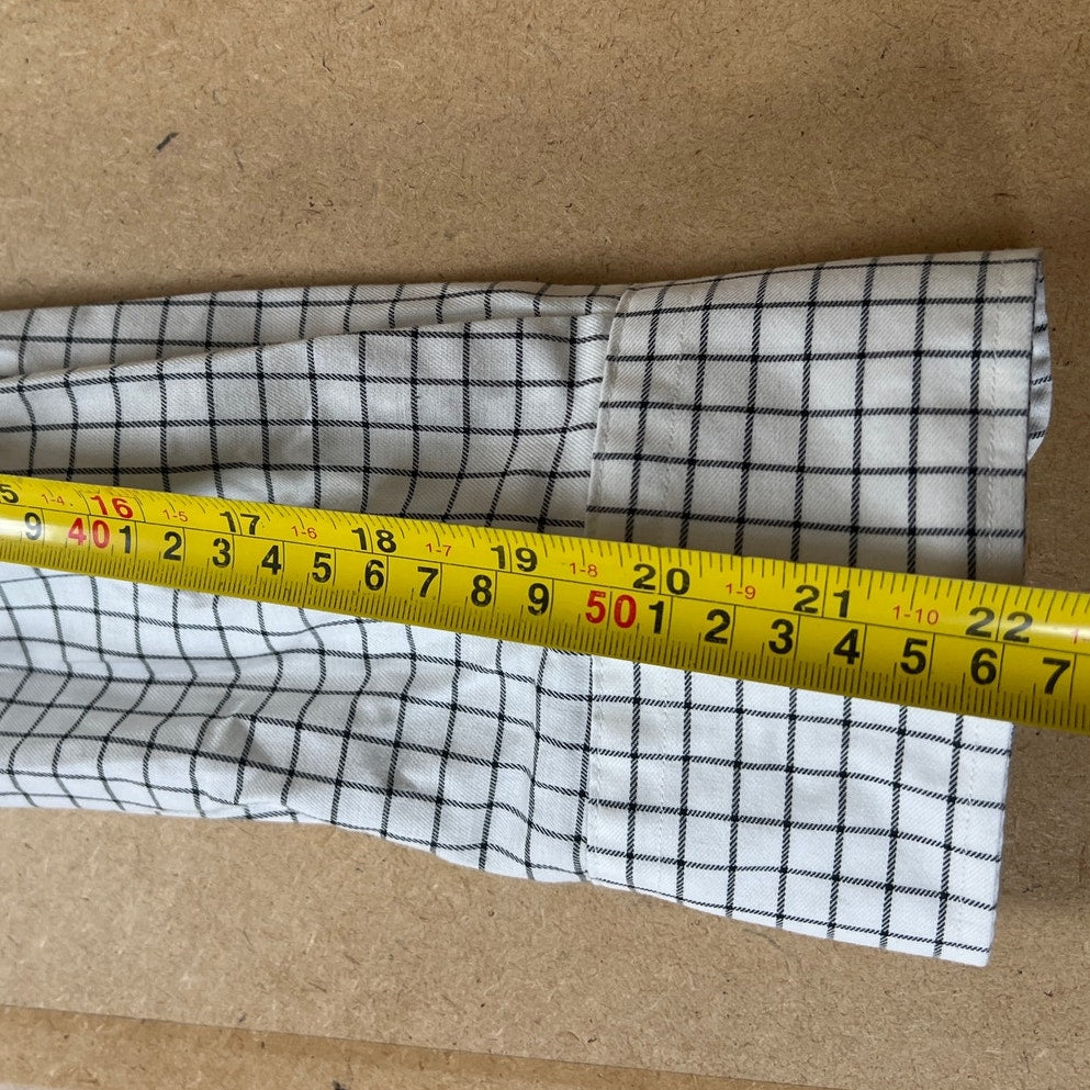 Lauren Ralph Lauren Slim Fit White/Black Checkered Button-Up Long Sleeve Size 17