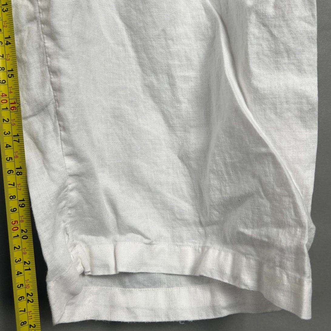 Allen Allen XL Linen Wide Leg Capri Pants Straight Leg