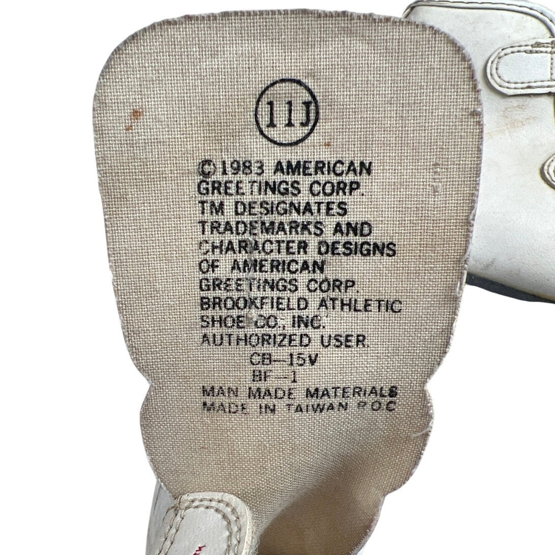 1983 Care Bear Kid Ice Skates White Size 11J Rainbow Style Youth