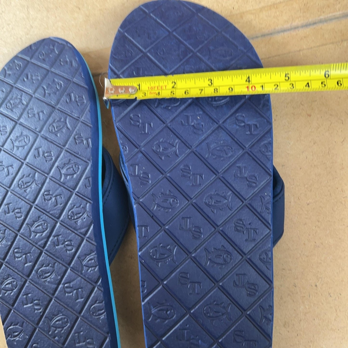 Southern Tide Sandals Mens Size 10.5 Blue Flip Flop Logo Casual Beach Summer
