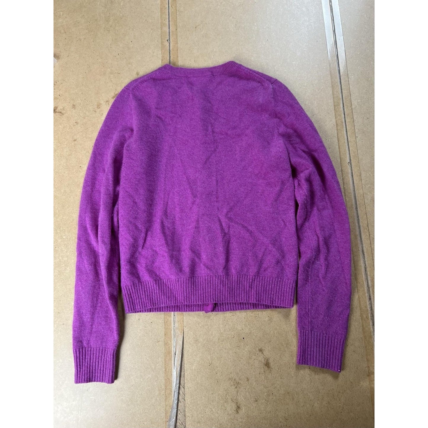 J.CREW Cardigan Womens S Purple 100% Cashmere Lightweight Crew Neck Tight-Knit