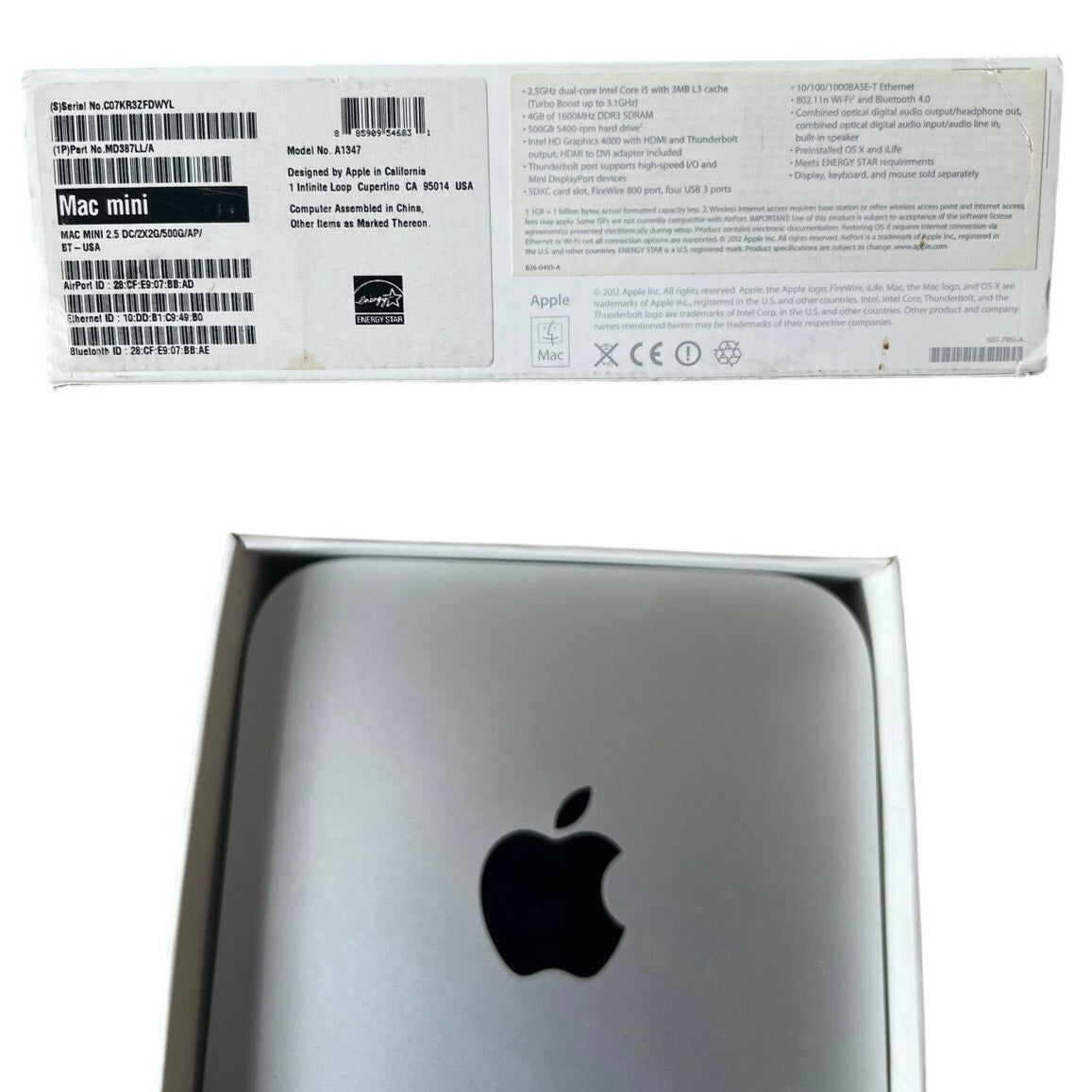 Apple Mac Mini Desktop Silver Intel Core 2 2.25GHz 4GB 500GB HDD HDMI USB WiFi