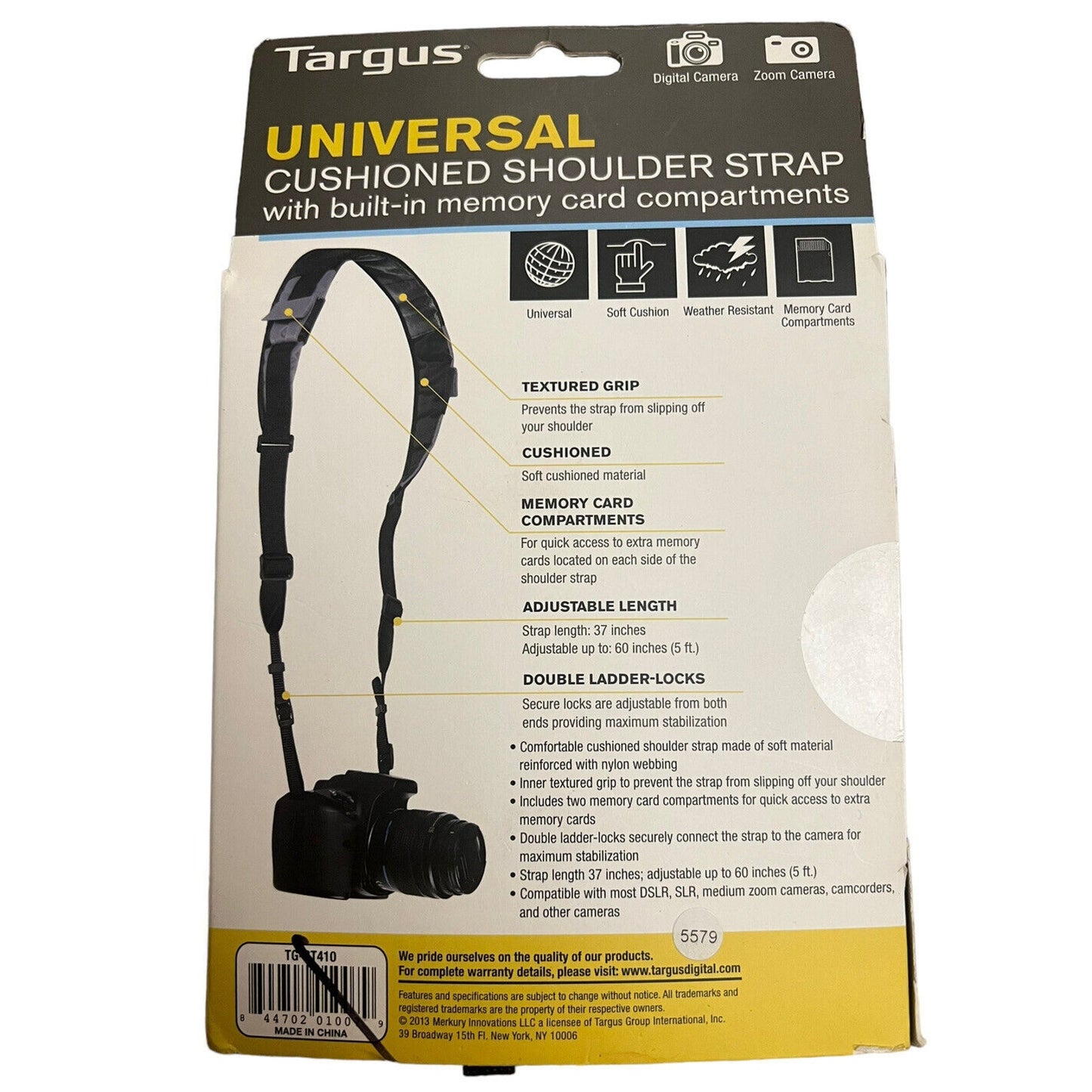 Universal Cushioned Shoulder Strap Memory Card Compartments for Camera digital