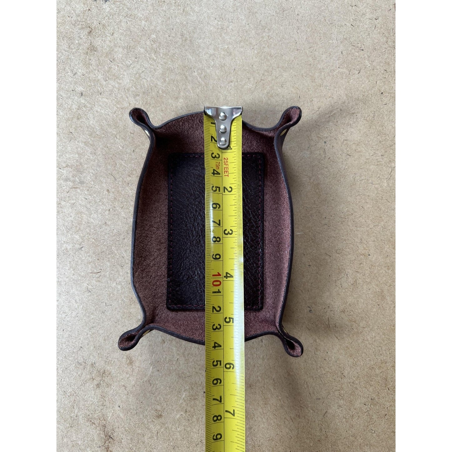 Basket One Size Brown Leather Valet Tray Catchall Desk Organizer Rustic