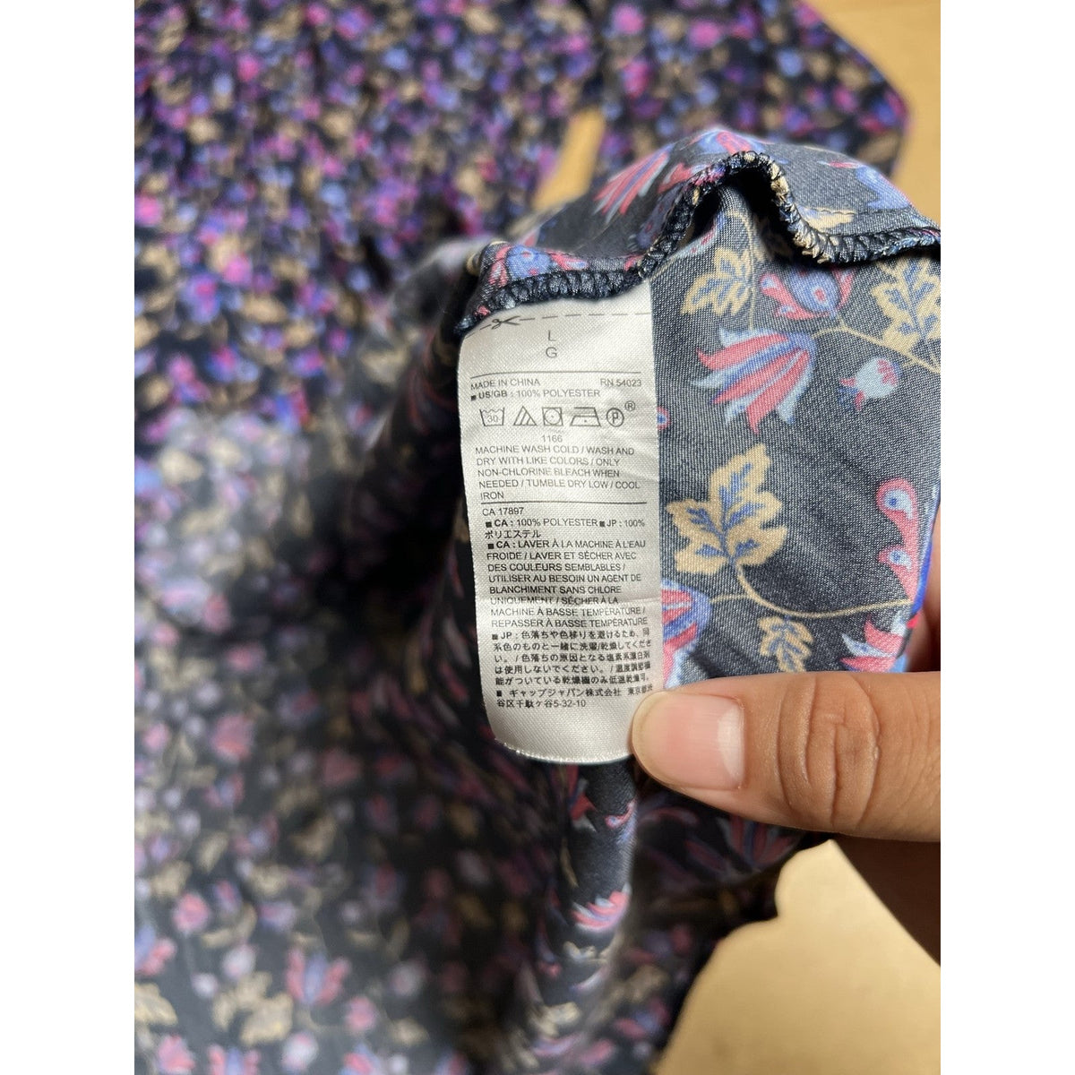 Banana Republic Dress Womens L Black Floral Chiffon Elastic Waistband Casual