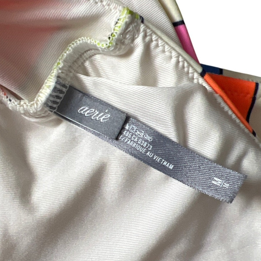 Aerie Striped Rainbow Bikini Set 2 Piece Swimsuit Medium M EUC