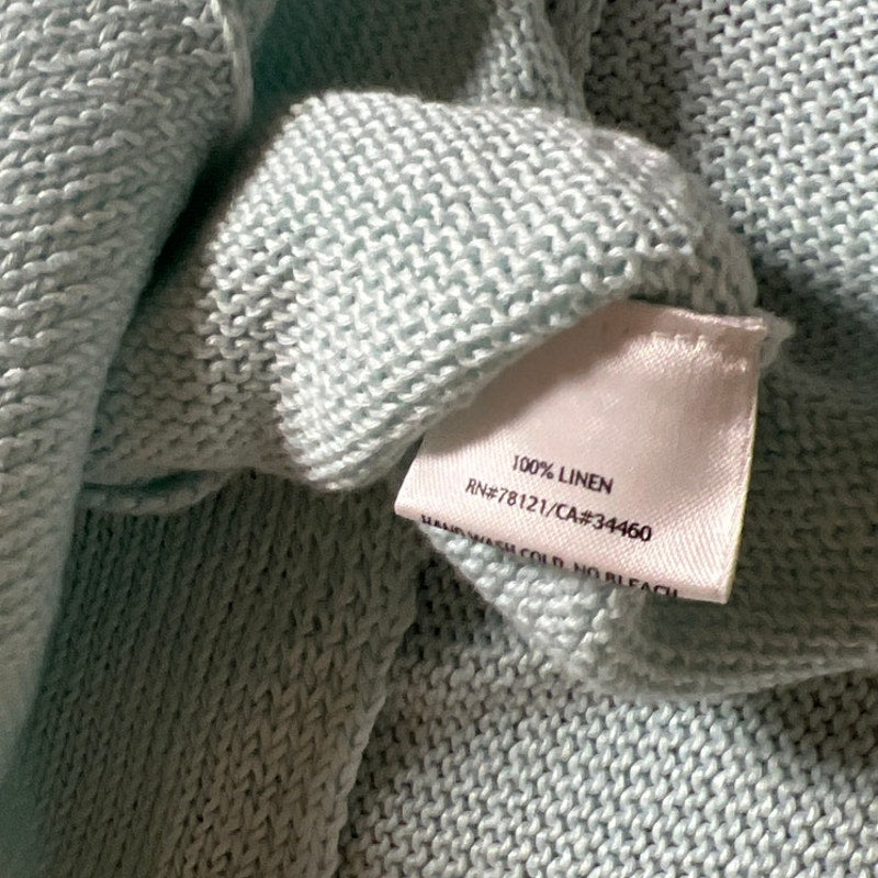 Eileen Fisher 100% Linen Teal Cardigan Women Size Large
