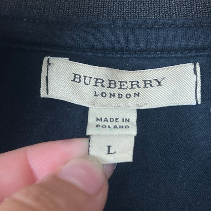 Burberry Brit Cotton Zip Up Sweater Navy Size Large Striped