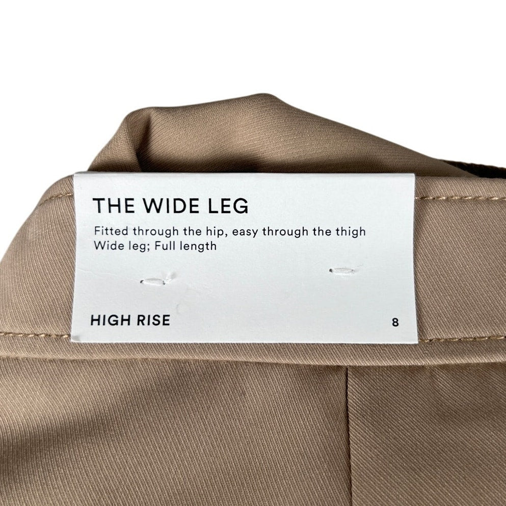 Ann Taylor NWT The Wide Leg High Rise Polyester Size 8 Beige