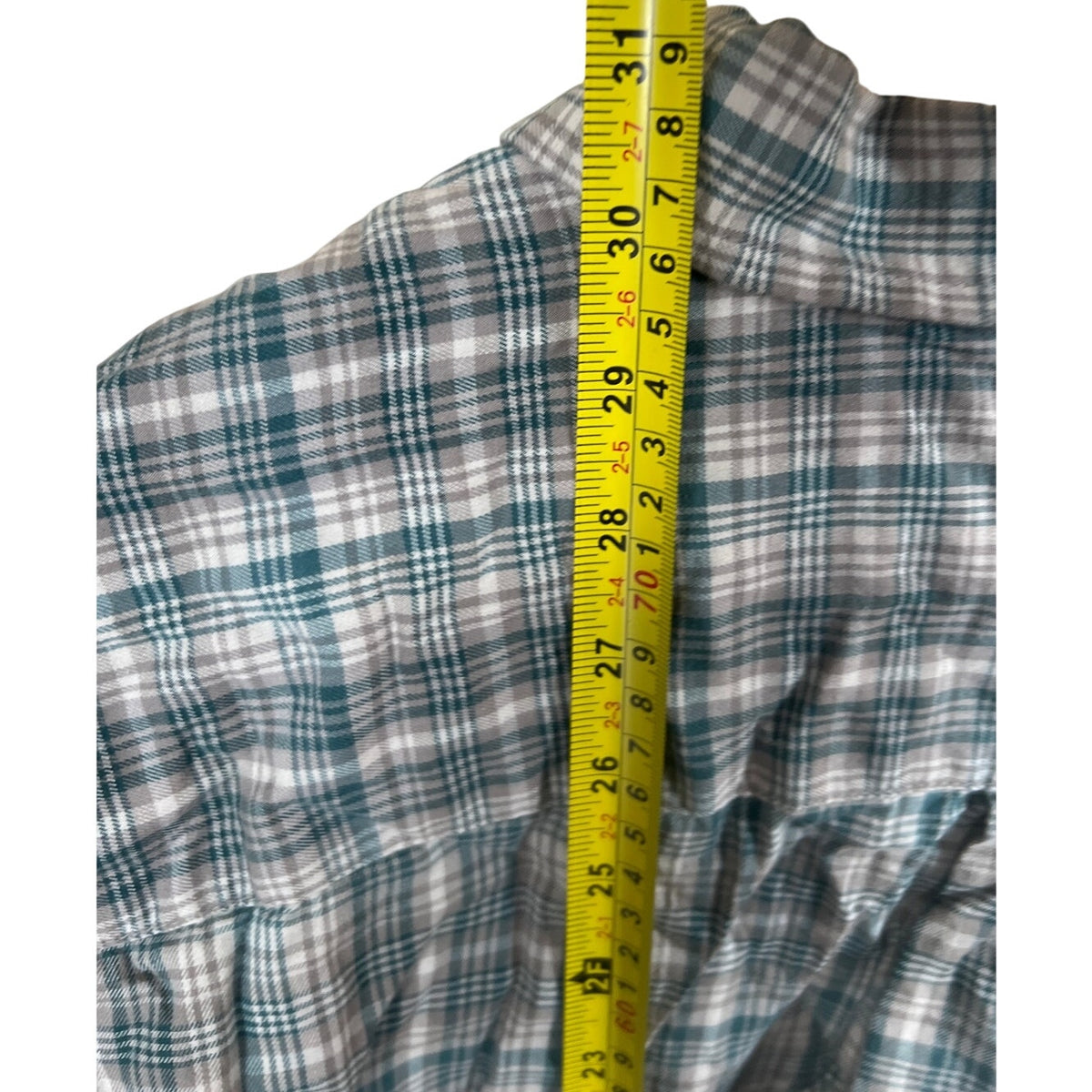 Patagonia Organic Cotton Large Green Plaid Long Sleeve