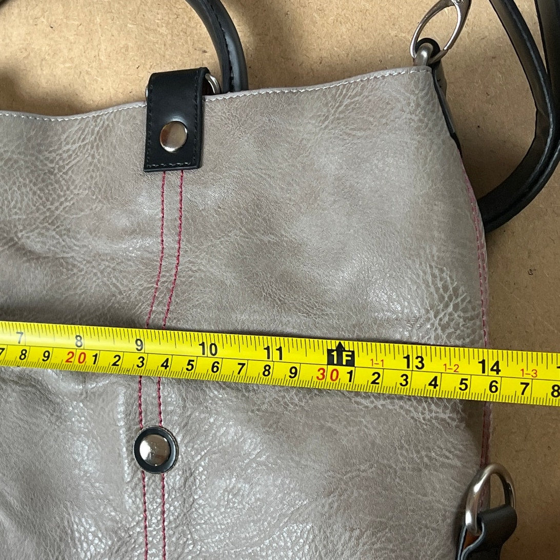 ESPE Gray Vegan Leather Crossbody Shoulder Bag Stylish Adjustable Strap Purse