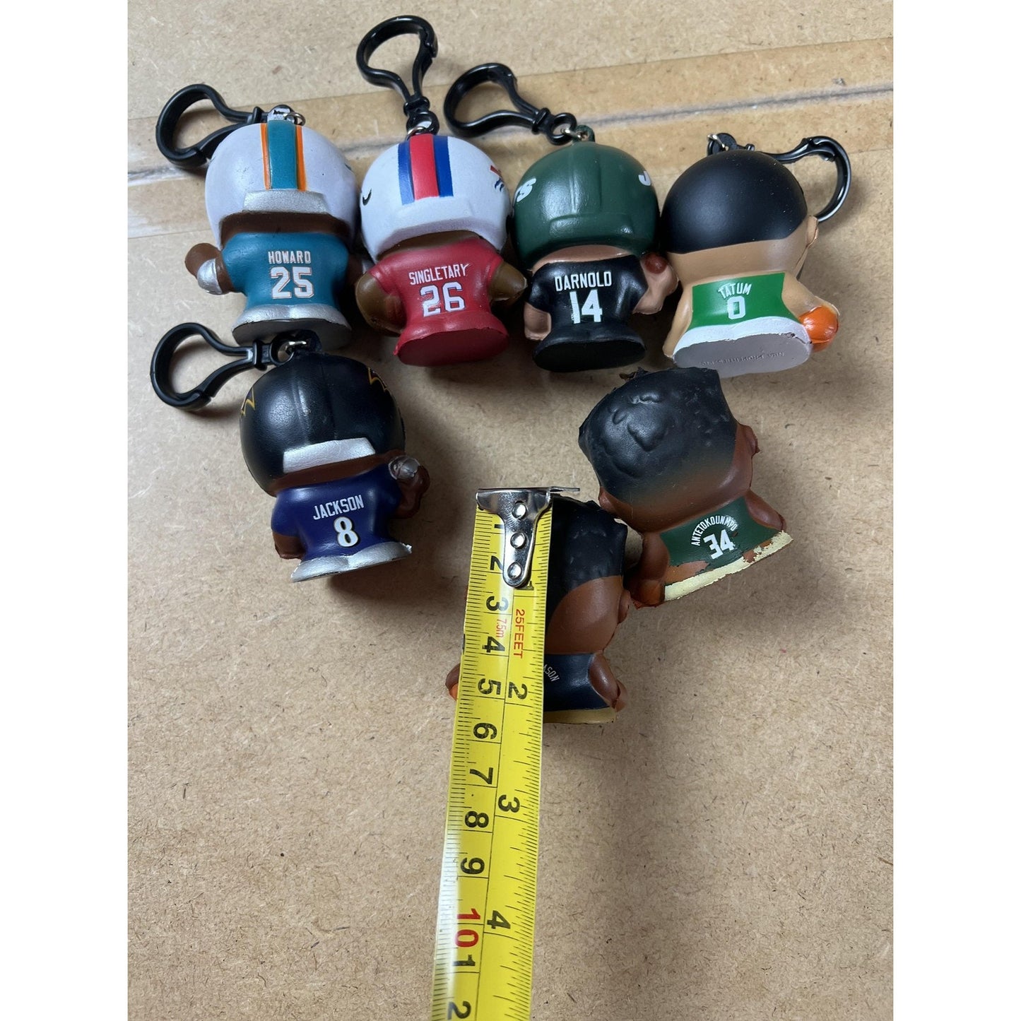 NFL NBA Athlete Mini Keychain Figures Lot Of 7 Football Basketball Players