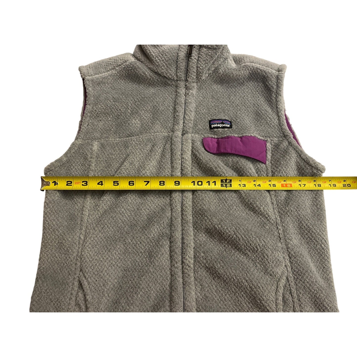 Patagonia Women's Re-tool Synchilla Vest Gray Purple Size Large L - EUC