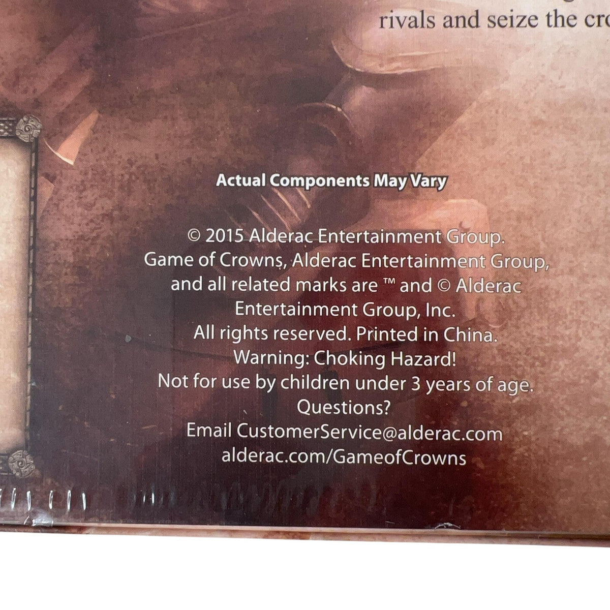 Alderac Game Of Crowns Strategy Board Game 2015 4-8 Players Diplomacy AEG