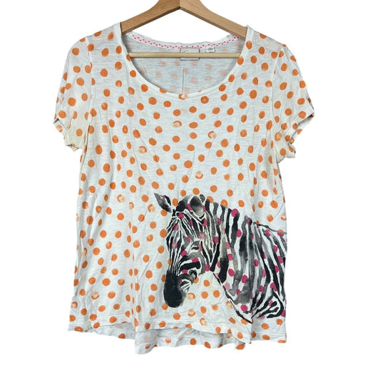 Anthropologie Zebra Graphic Watercolor Chatty Tee Women's Size M