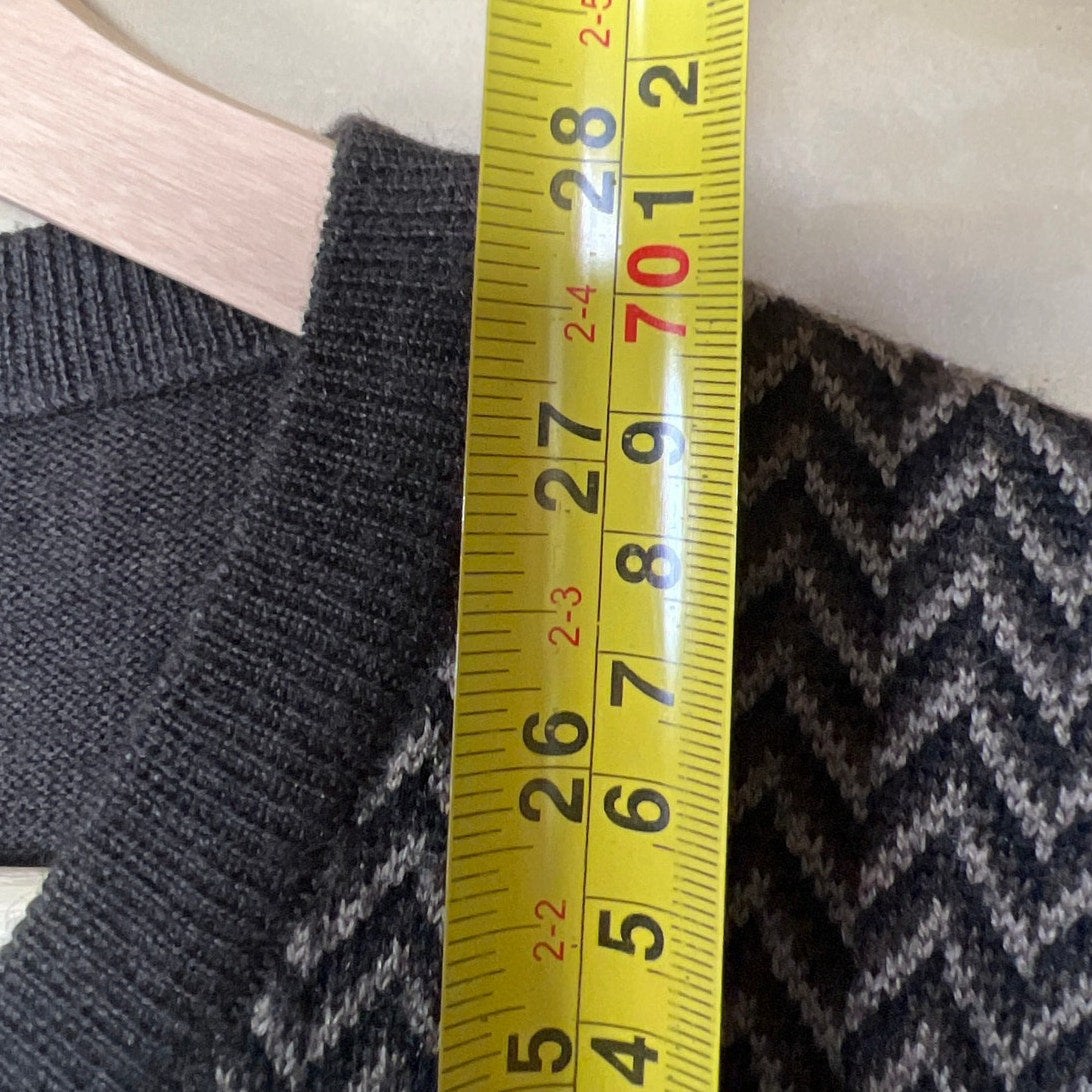 Toscano Wool Large V-neck Black & Gray Sweater Vest