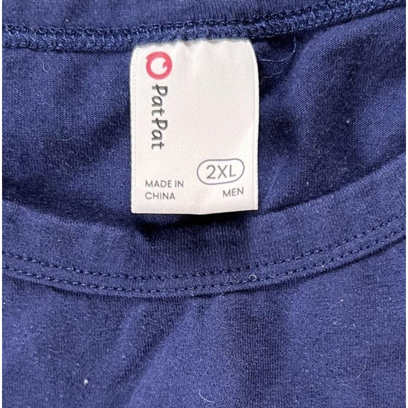 PatPat Shirt Womens 2XL Blue Colorblock Pocket Short Sleeve Casual Basic