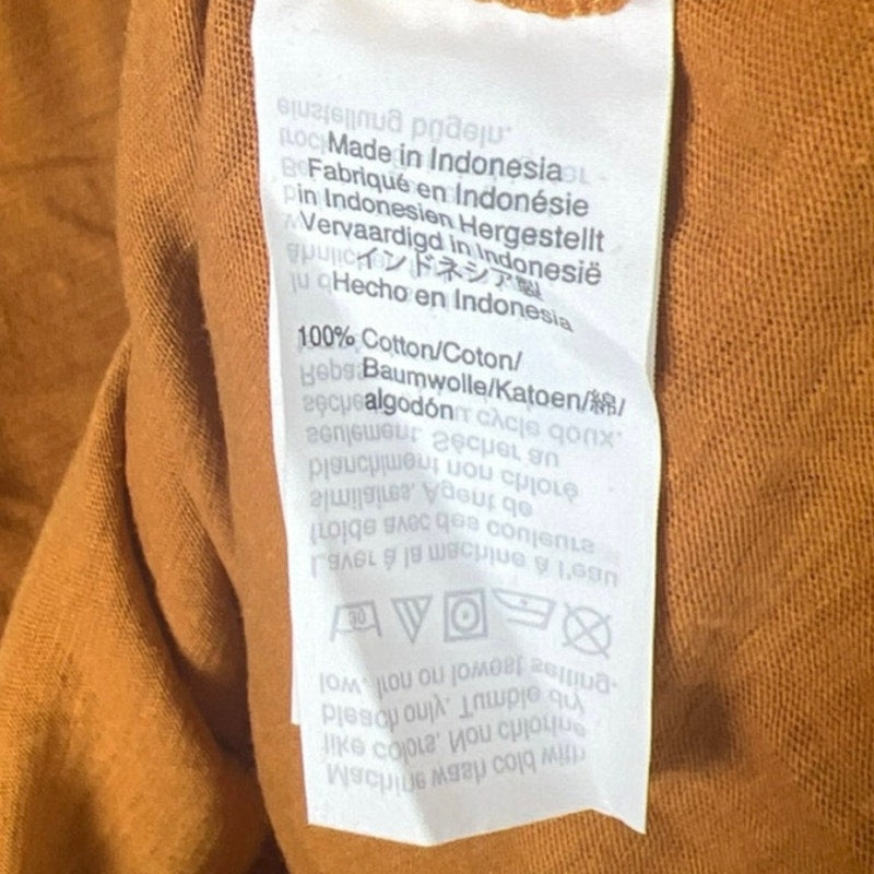 Madewell Size XS Women Orange T-shirt 100% Cotton V-neck Pocket Tee