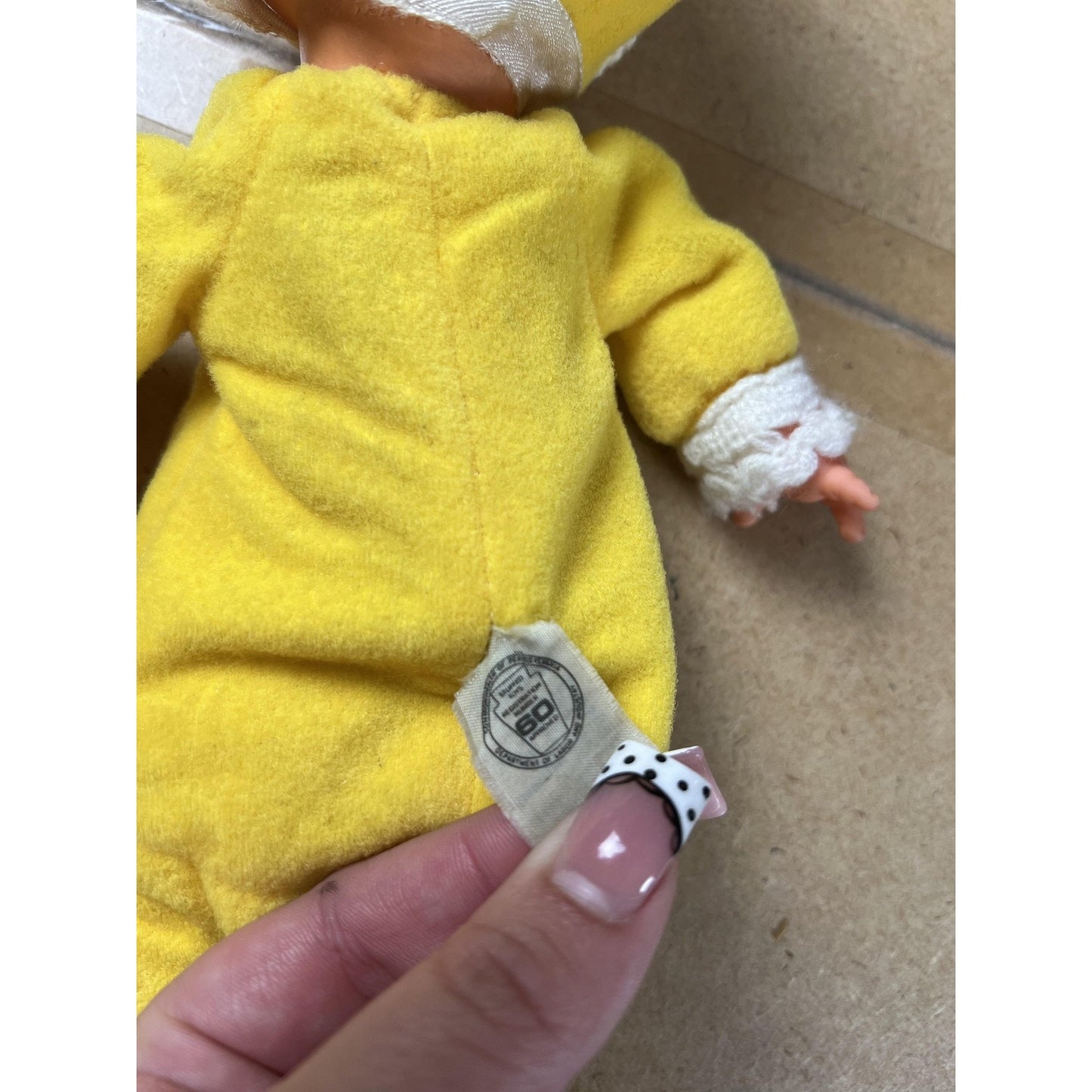 Vintage Mattel Baby Doll Yellow Outfit Made In Taiwan 1970 Rare Collectible