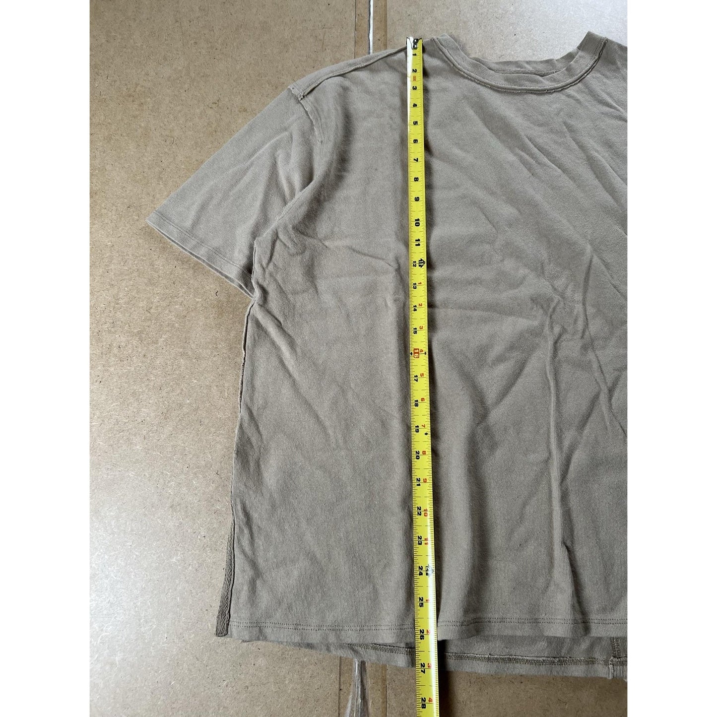 We The Free Shirt Mens XS Beige Cotton Crew Neck Oversized Relaxed Fit