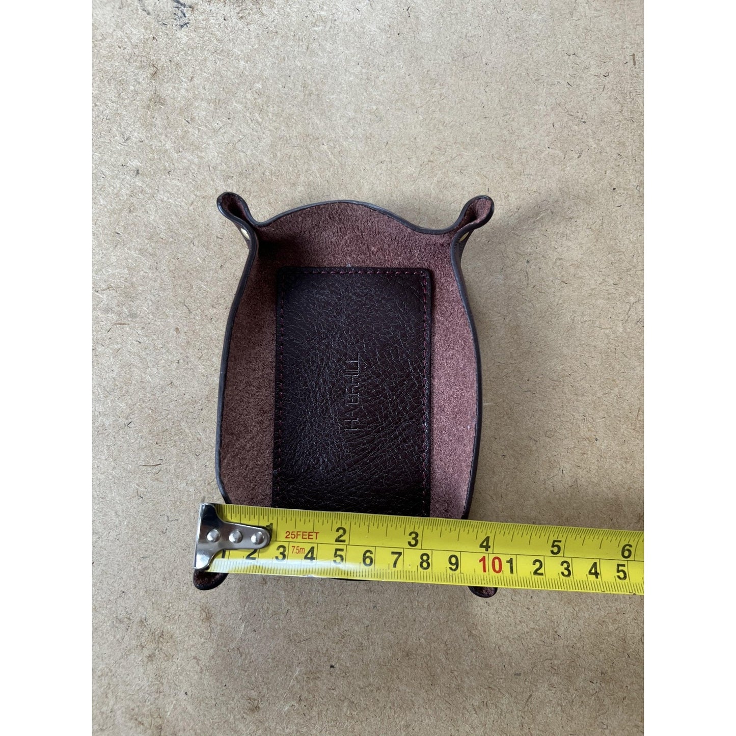 Basket One Size Brown Leather Valet Tray Catchall Desk Organizer Rustic