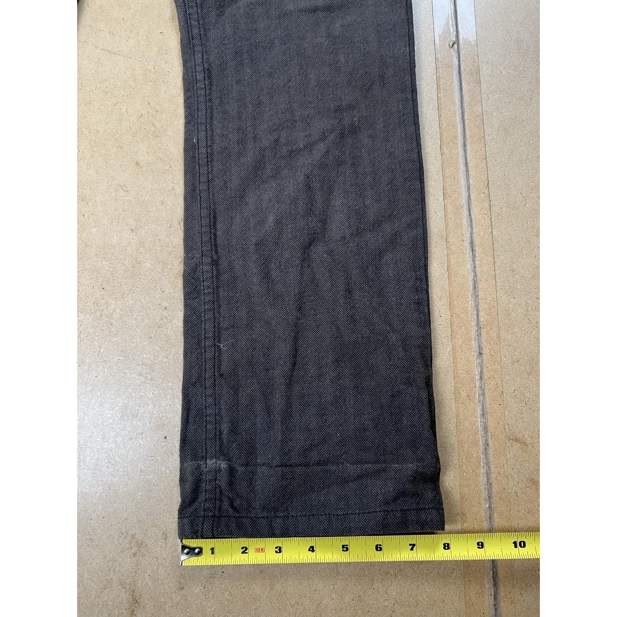 STOCK Pants Mens 33x32 Gray Chino Slim Denim Herringbone Cotton Flat Front
