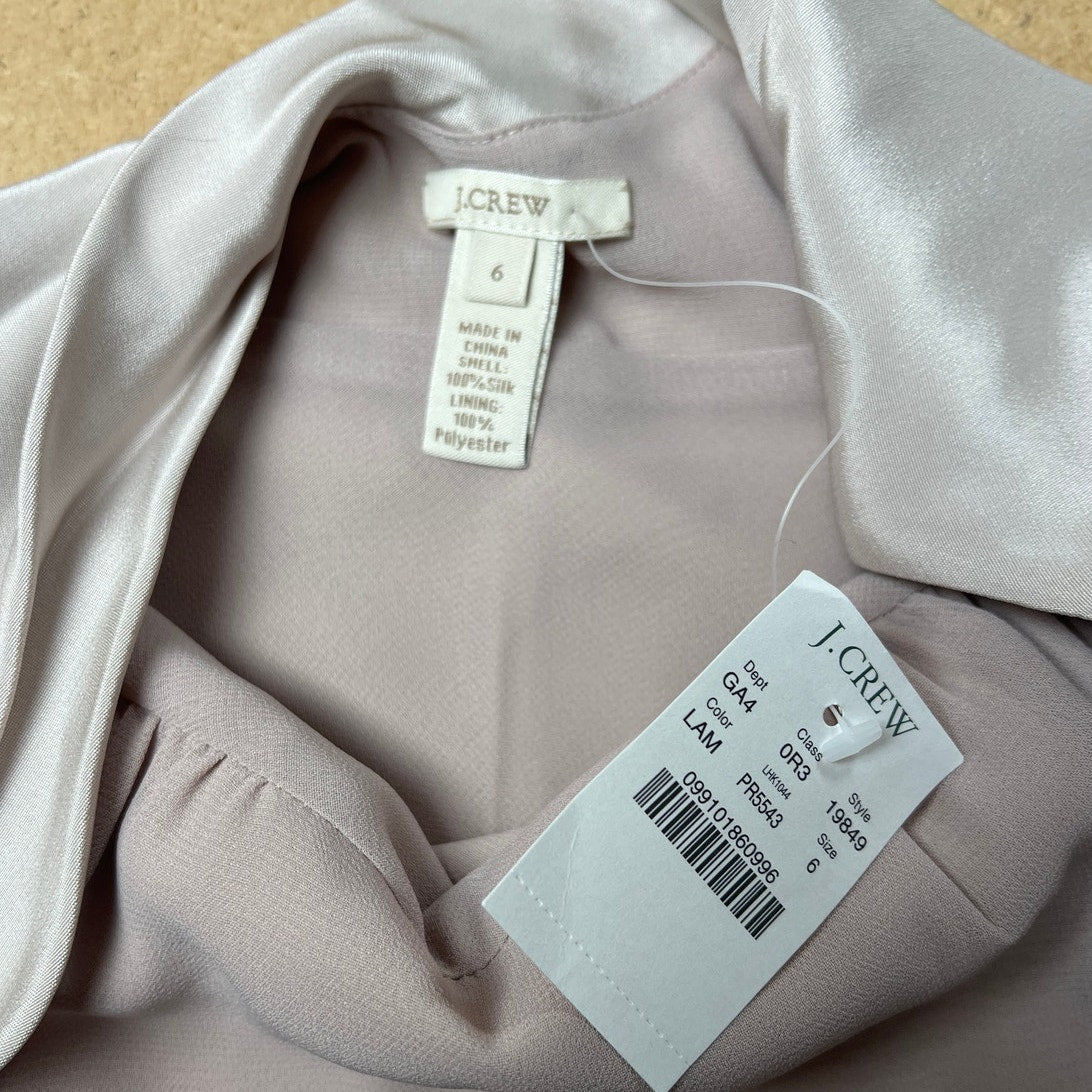 NWT J.Crew 100% Silk Cream Dress Women Size 6